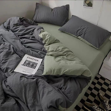 Bedding Set Nordic Single Double Flat Sheet Duvet Cover Pillowcase Soft Microfiber Full Queen Size Bed Linen